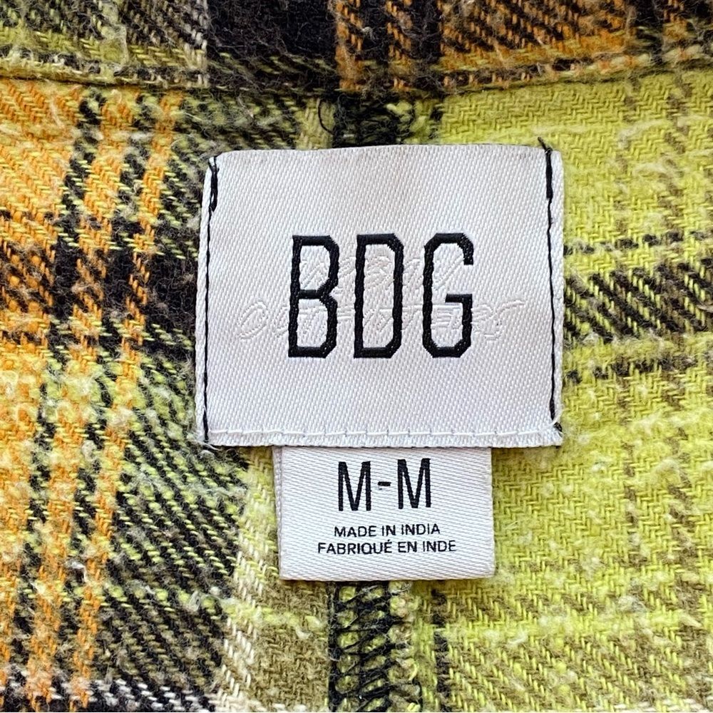 Urban Outfitters BDG Yellow/ Green Brody Check Print Flannel Top Size Medium - Picture 11 of 14